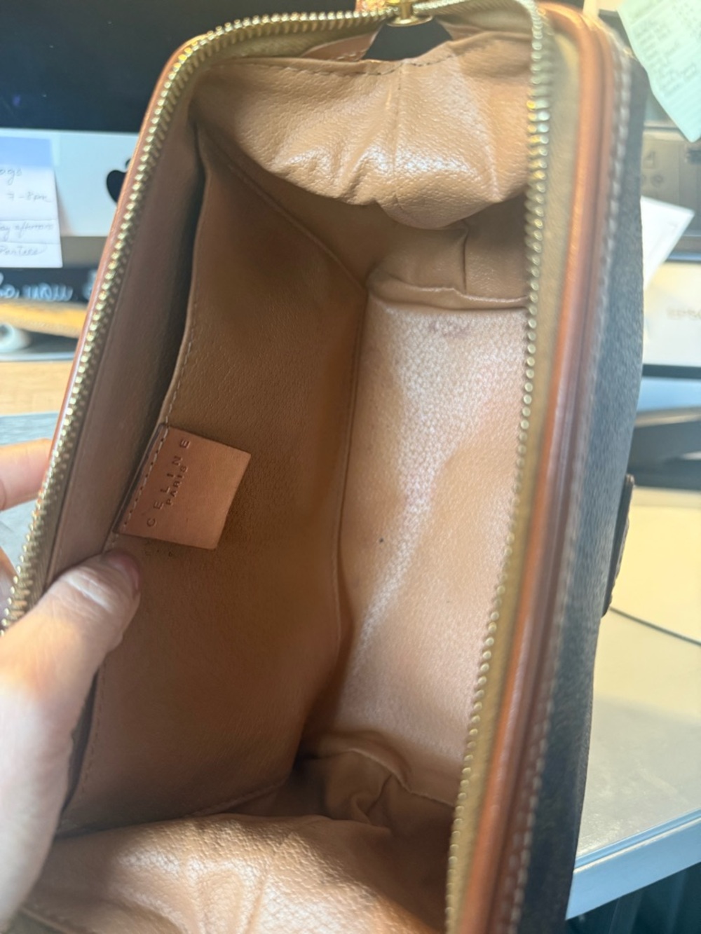 CELINE Macadam Triomphe COSMETIC Leather Pouch ✨ - Picture 12 of 12